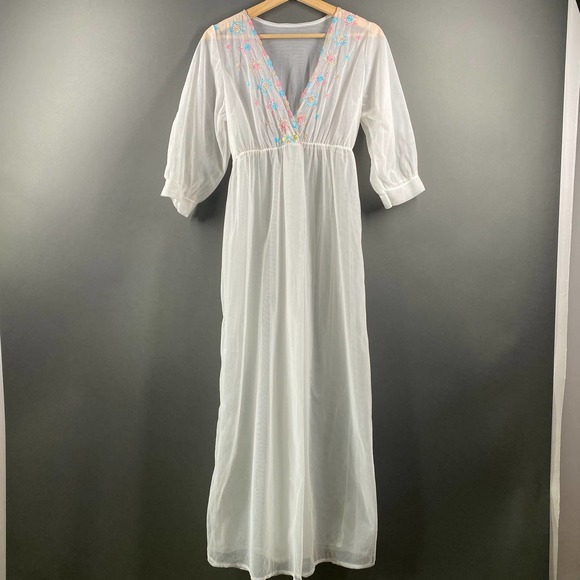 Hamilton Vintage Sheer Embroidered Robe Jacket - Picture 11 of 11